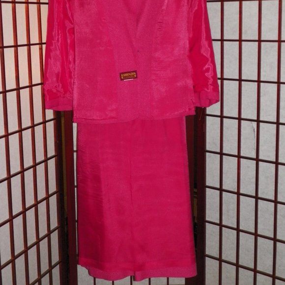 HOST PICK VTG Harrington Square 2 PC Pink Skirt Jacket Suit - Picture 6 of 11